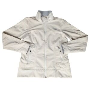 The North Face Apex Bionic Softshell Jacket Cream Off-White Full Zip Womens M